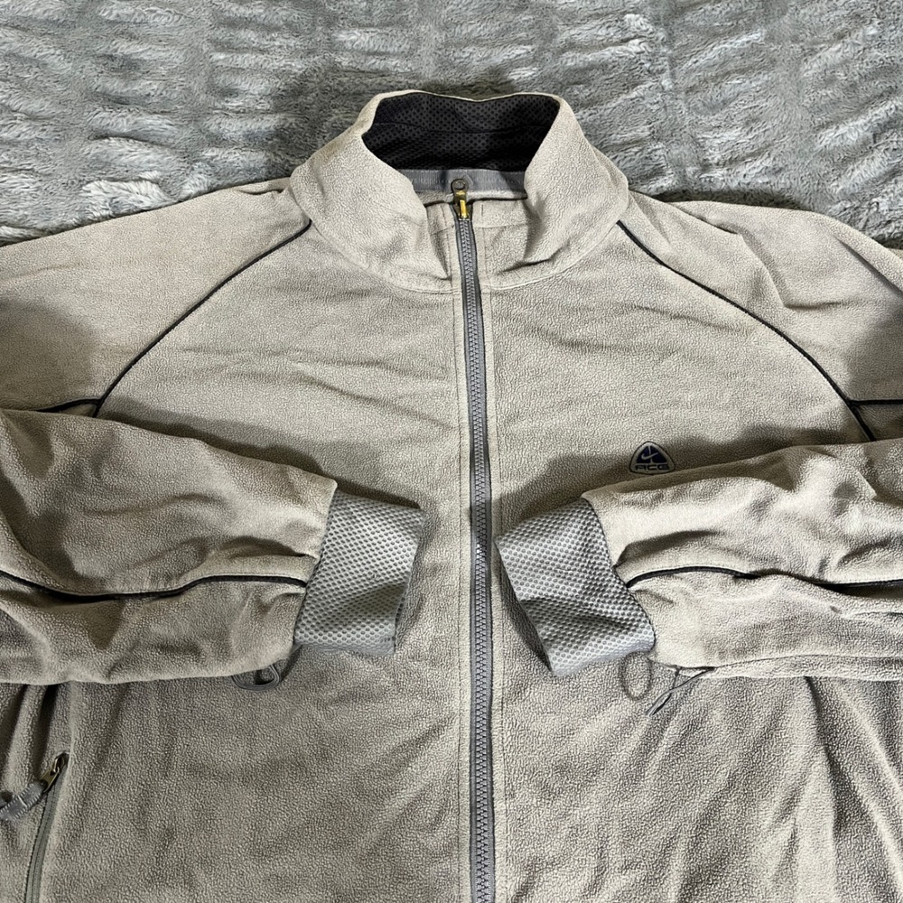 Nike ACG Gray Fleece Jacket Full Zip Thermal Layer 2 Mens XL Vintage Gorpcore‎